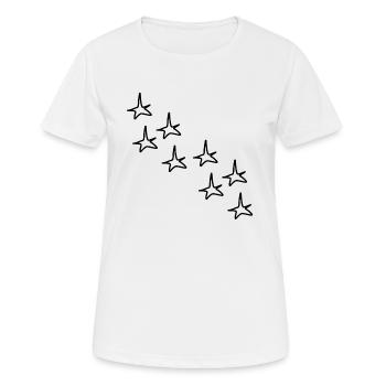 Sterne Stern formen form symbol - Frauen T-Shirt atmungsaktiv - Weiß - Vorne - AI Model Female 172 dark (172cm)
