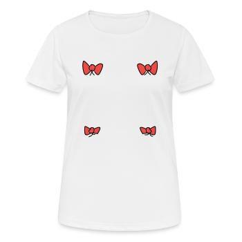 schleifen schleife muster formen symbol rot - Frauen T-Shirt atmungsaktiv - Weiß - Vorne - AI Model Female 172 dark (172cm)
