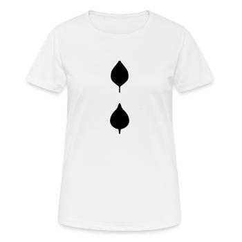 zwei Blätter blatt natur - Frauen T-Shirt atmungsaktiv - Weiß - Vorne - AI Model Female 172 dark (172cm)