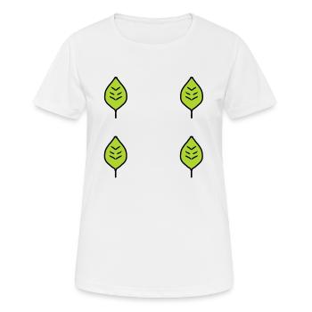 four leaves leaf green nature pattern - Women's Breathable T-Shirt - white - Front - AI Model Female 172 dark (172cm)