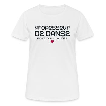 Professeur de danse - T-shirt respirant Femme - blanc - Devant - AI Model Female 172 dark (172cm)