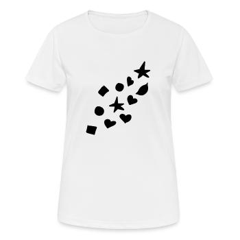 Shapes Symbols Heart Star Circle Square Shape - Women's Breathable T-Shirt - white - Front - AI Model Female 172 dark (172cm)