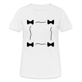 vier schleifen schleife symbol rahmen - Frauen T-Shirt atmungsaktiv - Weiß - Vorne - AI Model Female 172 dark (172cm)
