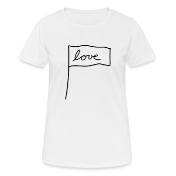 Drapeau Symbole Forme Amour - T-shirt respirant Femme - blanc - Devant - AI Model Female 172 dark (172cm)