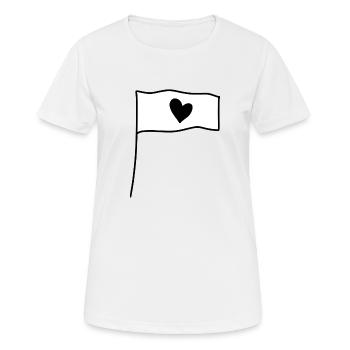 Drapeau Coeur Amour Symbole Forme - T-shirt respirant Femme - blanc - Devant - AI Model Female 172 dark (172cm)
