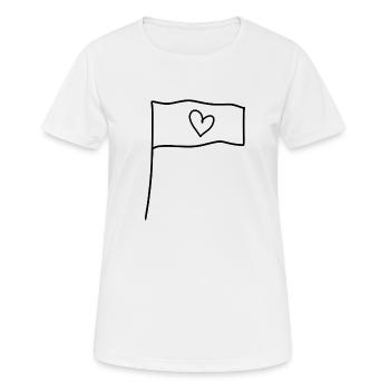 Drapeau Symbole Forme Coeur Amour - T-shirt respirant Femme - blanc - Devant - AI Model Female 172 dark (172cm)