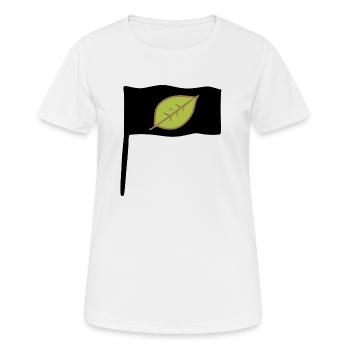 symbol flagge blatt grün natur stange - Frauen T-Shirt atmungsaktiv - Weiß - Vorne - AI Model Female 172 dark (172cm)