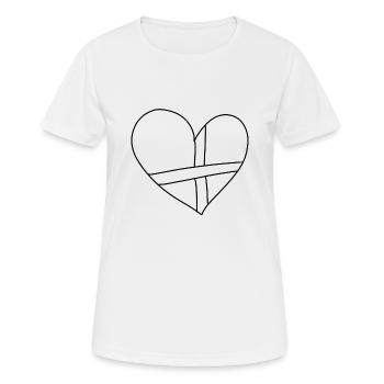 herz linien band pflaster - Frauen T-Shirt atmungsaktiv - Weiß - Vorne - AI Model Female 172 dark (172cm)