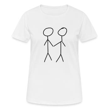 zwei menschen mensch symbol pärchen - Frauen T-Shirt atmungsaktiv - Weiß - Vorne - AI Model Female 172 dark (172cm)