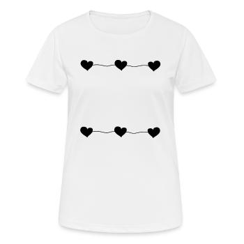 sechs herzen linie herz liebe - Frauen T-Shirt atmungsaktiv - Weiß - Vorne - AI Model Female 172 dark (172cm)