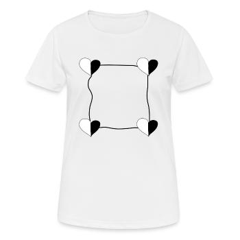 Four Hearts Frame - Women's Breathable T-Shirt - white - Front - AI Model Female 172 dark (172cm)