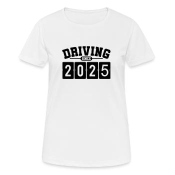 Permis de conduire 2025 Examen de conduite Examen du permis de conduire - T-shirt respirant Femme - blanc - Devant - AI Model Female 172 dark (172cm)