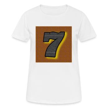 7 (Sieben) - Abbild - 2023 - Frauen T-Shirt atmungsaktiv - Weiß - Vorne - AI Model Female 172 dark (172cm)