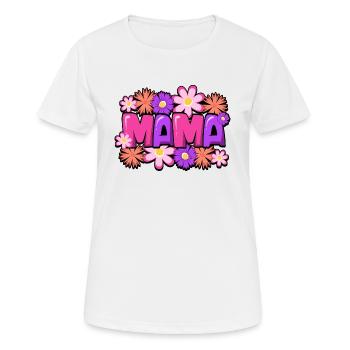 Maman Fleurs Fête des Mères - T-shirt respirant Femme - blanc - Devant - AI Model Female 172 dark (172cm)