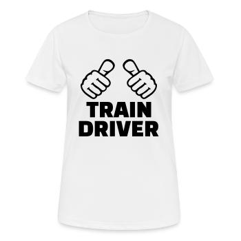 Train driver - Women's Breathable T-Shirt - white - Front - AI Model Female 172 dark (172cm)