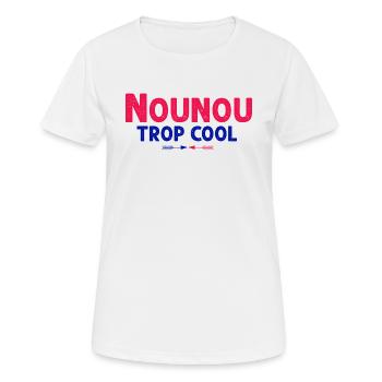 Nounou Trop Cool - T-shirt respirant Femme - blanc - Devant - AI Model Female 172 dark (172cm)