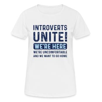 Les introvertis s’unissent - T-shirt respirant Femme - blanc - Devant - AI Model Female 172 dark (172cm)