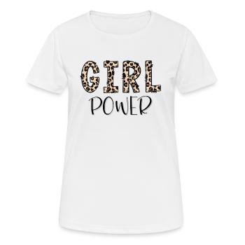 Girl Power - Frauen T-Shirt atmungsaktiv - Weiß - Vorne - AI Model Female 172 dark (172cm)