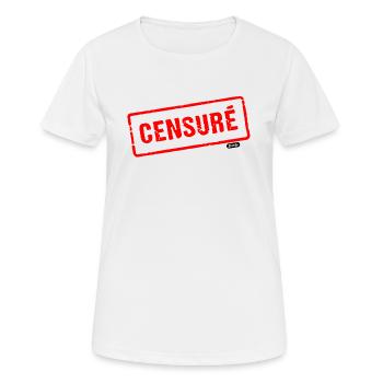 Censuré - T-shirt respirant Femme - blanc - Devant - AI Model Female 172 dark (172cm)