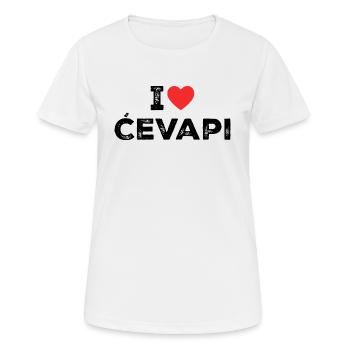 I Love Cevapi - I Heart Cevapi - Balkan Food - T-shirt respirant Femme - blanc - Devant - AI Model Female 172 dark (172cm)