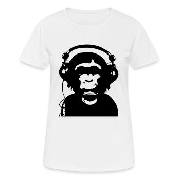 Music by POP CHIMPS - Frauen T-Shirt atmungsaktiv - Weiß - Vorne - AI Model Female 172 dark (172cm)