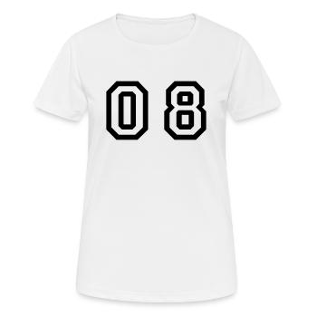 nombre - 08 - zéro huit - T-shirt respirant Femme - blanc - Devant - AI Model Female 172 dark (172cm)