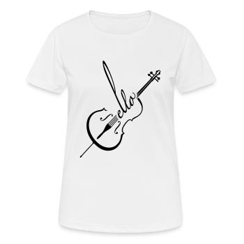 Violoncello - Frauen T-Shirt atmungsaktiv - Weiß - Vorne - AI Model Female 172 dark (172cm)