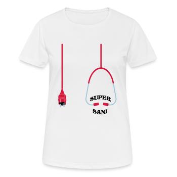Super Sani - Frauen T-Shirt atmungsaktiv - Weiß - Vorne - AI Model Female 172 dark (172cm)