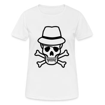 Skull - Frauen T-Shirt atmungsaktiv - Weiß - Vorne - AI Model Female 172 dark (172cm)