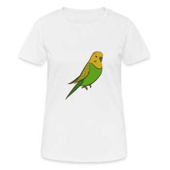 Wellensittich - Grün gelber Welli - Frauen T-Shirt atmungsaktiv - Weiß - Vorne - AI Model Female 172 dark (172cm)