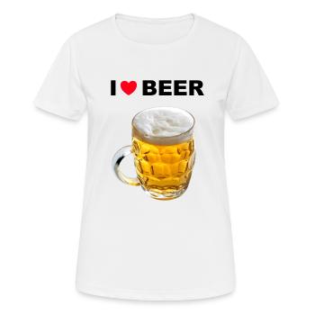 I Love Beer - Frauen T-Shirt atmungsaktiv - Weiß - Vorne - AI Model Female 172 dark (172cm)