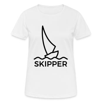 Skipper / segeln - Frauen T-Shirt atmungsaktiv - Weiß - Vorne - AI Model Female 172 dark (172cm)