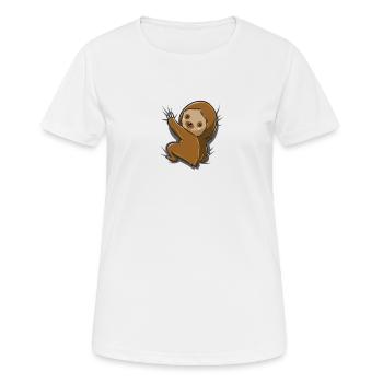 Sloth baby Funny drôle cadeau d'anniversaire - T-shirt respirant Femme - blanc - Devant - AI Model Female 172 dark (172cm)