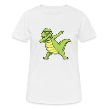 Dabbing Dab Dance Crocodile cadeau anniversaire enfant - T-shirt respirant Femme - blanc - Devant - AI Model Female 172 dark (172cm)