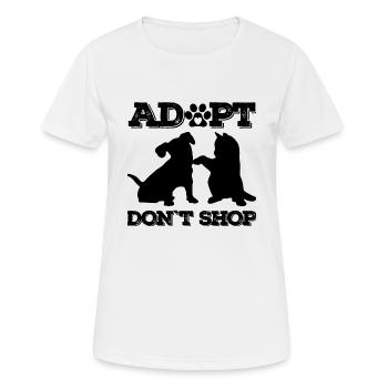 Adoptez ne pas magasiner - T-shirt respirant Femme - blanc - Devant - AI Model Female 172 dark (172cm)
