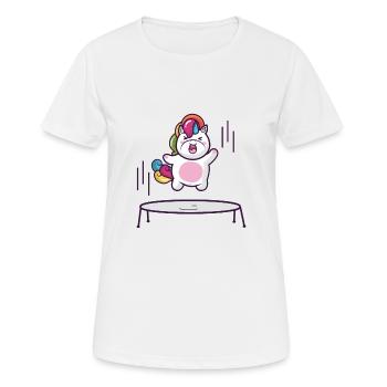 Unicorn trampoline - Frauen T-Shirt atmungsaktiv - Weiß - Vorne - AI Model Female 172 dark (172cm)