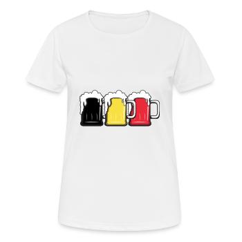 Belgique - Coupe du Monde - Cadeau - Bière - T-shirt respirant Femme - blanc - Devant - AI Model Female 172 dark (172cm)