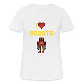 J'aime les robots - Robot rétro Vintage Toys - T-shirt respirant Femme - blanc - Devant - AI Model Female 172 dark (172cm)