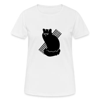 Katzenauge - Frauen T-Shirt atmungsaktiv - Weiß - Vorne - AI Model Female 172 dark (172cm)