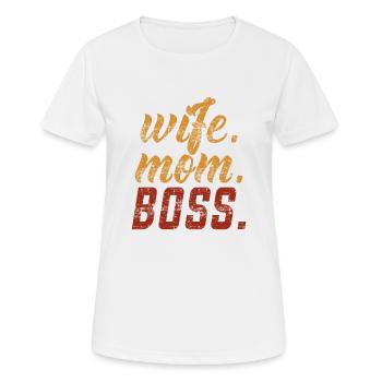 Femme Mom Boss Lady - T-shirt respirant Femme - blanc - Devant - AI Model Female 172 dark (172cm)