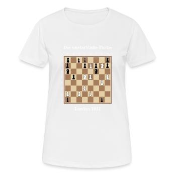 Die unsterbliche Partie - Immortal Game Schach - Frauen T-Shirt atmungsaktiv - Weiß - Vorne - AI Model Female 172 dark (172cm)