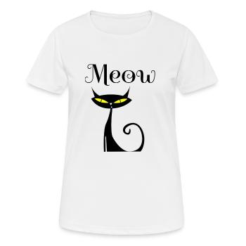Chat noir de Meow, chat noir, cadeau - T-shirt respirant Femme - blanc - Devant - AI Model Female 172 dark (172cm)