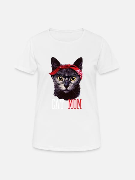 Cat Mom Cats Mom Babe Kittens Hipster - Women's Breathable T-Shirt - white
