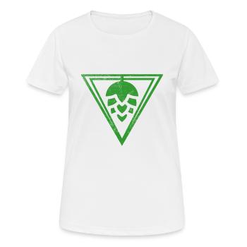 Houblon Logo - Hopfendolde, fleur de la plante du houblon - T-shirt respirant Femme - blanc - Devant - AI Model Female 172 dark (172cm)