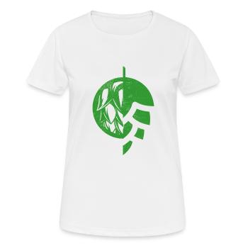 Houblon Logo - Hopfendolde, fleur de la plante du houblon - T-shirt respirant Femme - blanc - Devant - AI Model Female 172 dark (172cm)