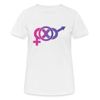 T-shirt bisexuel - bisexuel - bi - LGBT - CSD - T-shirt respirant Femme - blanc - Devant - AI Model Female 172 dark (172cm)