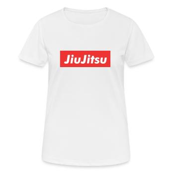 Brazilian Jiu-Jitsu MMA T-Shirt - Frauen T-Shirt atmungsaktiv - Weiß - Vorne - AI Model Female 172 dark (172cm)