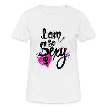 Je suis tellement sexy - T-shirt respirant Femme - blanc - Devant - AI Model Female 172 dark (172cm)