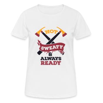 Toujours prêt - T-shirt respirant Femme - blanc - Devant - AI Model Female 172 dark (172cm)