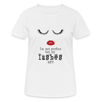 Cils parfaits - T-shirt respirant Femme - blanc - Devant - AI Model Female 172 dark (172cm)